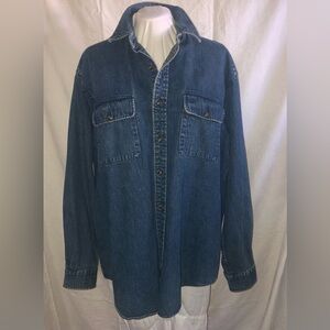 Ralph Lauren Vintage Men’s Dark Blue Denim Shirt Jacket